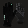 HUMRAO Outdoor Riding Fleece Warm Non-Slip Touch Screen Gloves Ski Motorcycle Gloves, Size:L(01 Luminous+Logo)