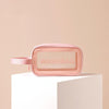 2 PCS Frosted Translucent Waterproof Storage Bag Cosmetic Bag Swimming Bag Wash Bag Pink S