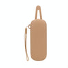 Magnetic Portable With Lanyard Sunglasses Protective Case Silicone Eyeglasses Storage Bag(Brown)