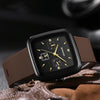 Sanda 1112 Square Six Hand Dial Electronic Quartz Watch(Coffee)