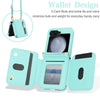 For Samsung Galaxy Z Flip5 Crossbody Zipper Dual Buckle Card Bag Folding Phone Case(Green)