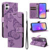 For Samsung Galaxy A06 4G / 5G 3D Butterfly Embossed Pattern Flip Leather Phone Case(Purple)