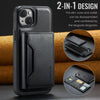For iPhone 14 DG.MING MAGKING-K2 Series MagSafe RFID Card Bag Detachable Phone Case(Black)