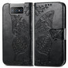 For Asus Zenfone 8 Flip Butterfly Love Flower Embossed Horizontal Flip Leather Case with Holder & Card Slots & Wallet & Lanyard(Black)