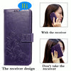 For  Alcatel 1S (2020) Four-leaf Clasp Embossed Buckle Mobile Phone Protection Leather Case with Lanyard & Card Slot & Wallet & Holder Function(Purple)