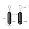 130dB Personal Safety Alarm Keychain - White, IP56 Waterproof, LED Light