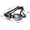 Electroplating Anti-fog Silicone Swimming Goggles for Adults, Suitable for 400 Degree Myopia(Black)