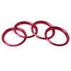 4 PCS Car Outlet Decorative Rings Aluminum Alloy Air Outlet Chrome Trim Ring Car Dashboard  Air Vents Cover Sticker Decoration for Audi A3(Magenta)