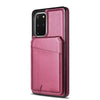 For Samsung Galaxy S20 FE 5G Skin Feel Detachable Card Bag Magsafe Phone Case(Wine Red)