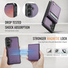 For Samsung Galaxy S25+ 5G JEEHOOD J06 British Style RFID MagSafe Card Bag PU Phone Case(Purple)