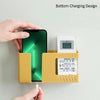 Double Grid Wall-Mounted Storage Box Remote Control Sundries Organizer Mobile Phone Charging Holder(Red)