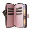 For Samsung Galaxy A35 Nine-card Slots Zipper Wallet Bag Leather Phone Case(Rose Gold)