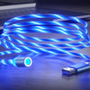 USB to 8 Pin Magnetic Suction Colorful Streamer Mobile Phone Charging  Cable, Length: 1m(Blue Light)