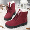 Ladies Cotton Shoes Plus Velvet Snow Boots, Size:40(Red Wine)