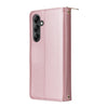 For Samsung Galaxy A14 Nine-card Slots Zipper Wallet Bag Leather Phone Case(Rose Gold)