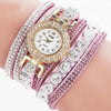 Small Dial Diamond-plated Winding Bracelet Quartz Watch(Purple)