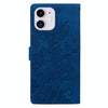 For iPhone 11 Lace Floral Embossed Magnetic Buckle Leather Phone Case(Blue)