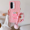 For Samsung Galaxy A36 5G / A56 Cartoon Sausage Mouth TPU Phone Case with Bead Chain(Pink)