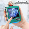 For Samsung Galaxy Z Flip6 VIETAO Metal Ring Card Slot PU Phone Case(Green Blue)