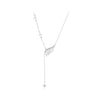 S925 Sterling Silver Platinum-plated Wing Feather Clavicle Necklace(BSN395)
