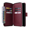For Samsung Galaxy A26 5G 9-Card Slots Zipper Wallet Bag Leather Phone Case(Wine Red)