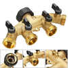 Garden Watering Agricultural Irrigation Family Car Wash Faucet Copper 4-way Ball Valve Water Divider(European Thread)