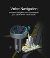 T24FM Transmitter Quick Charge Voice Navigation Car Hands-free Phone Bluetooth MP3 Player Black