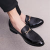 British Style Pointed Shoes Versatile Casual Shoes Slip-on Men Shoes, Size:40(Black)