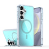 For Samsung Galaxy S25+ 5G Plating Gradient Discolor MagSafe Phone Case with Holder(Blue)