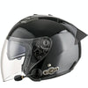 KUQIBAO Motorcycle Smart Bluetooth Sun Protection Double Lens Safety Helmet, Size: L(Bright Black+Black Tail)