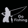 Beauty Go Fishing Styling Reflective Car Sticker, Size: 14cm x 8.5cm(Silver)