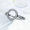 2 PCS Alloy Lucky Circle Diamond Halo Rings, Ring Size:7(Black)