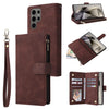 For Samsung Galaxy S25 Ultra 5G Multifunctional Frosted Zipper Wallet Leather Phone Case(Coffee)