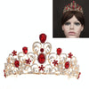 Crystal Wedding Crown Bride Crown Headband Accessories Hair Jewelry Ornaments(Red)