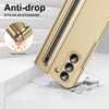 For Samsung Galaxy Z Fold5 Integrated PC + PU Phone Case with Pen / Pen Box(Gold)