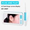 C01 4.3 Inch Screen Display HD1080P Visual Earspoon Endoscope with 6 LEDs, Diameter:3.9mm