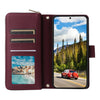 For Samsung Galaxy S24 5G Nine-card Slots Zipper Wallet Bag Leather Phone Case(Wine Red)
