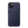 For iPhone 13 Litchi Leather Magnetic Full Coverage Shockproof Phone Case(Navy Blue)