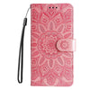 For Samsung Galaxy A36 5G / A56 5G Embossed Sunflower Leather Phone Case(Rose Gold)