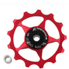 MEROCA Metal Bearings Mountain Bike Road Bike Rear Derailleur Guide Wheel 11T/13T Guide Wheel, Specification:13T, Color:Red