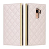 For Samsung Galaxy S9 Crossbody Rhombic Sucker Leather Phone Case(White)