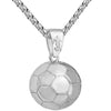 Three-Dimensional Sports Ball Pendant Necklace,Style: Men Football K White