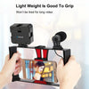 PULUZ 4 in 1 Vlogging Live Broadcast LED Selfie Fill Light Smartphone Video Rig Kits with Microphone + Tripod Mount + Cold Shoe Tripod Head for iPhone, Galaxy, Huawei, Xiaomi, HTC, LG, Google, and Other Smartphones(Red)