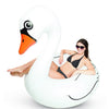 Swan Shaped Inflatable Floating Swimming Safety Pool Ring, Inflated Size: 110cm (White)