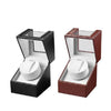 Leather Single Watch Box Electric Motor Watch Shaker Automatic Watch Shaker US Plug(Black)
