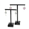 2 PCS Plastic T-shaped Jewelry Holder Earring Storage Display Stand(2 In 1 Black)