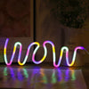 WOW Shape LED Neon Light Wall Hanging Bar Atmosphere Lights(Colorful Light)