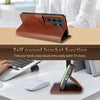 For Samsung Galaxy S24 Ultra 5G AZNS Sheepskin Texture Flip Leather Phone Case(Brown)