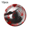 10pcs Halloween Disposable Blood Handprint Tableware Horror Party Decoration, Style: 9 inch Paper Plates