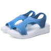 Women Breathable Platform Sandals Flying Woven Wedge Beach Sandals, Size: 36(Navy blue)